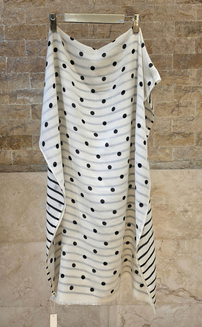 C211039 Stripes and Dots Pattern Scarf