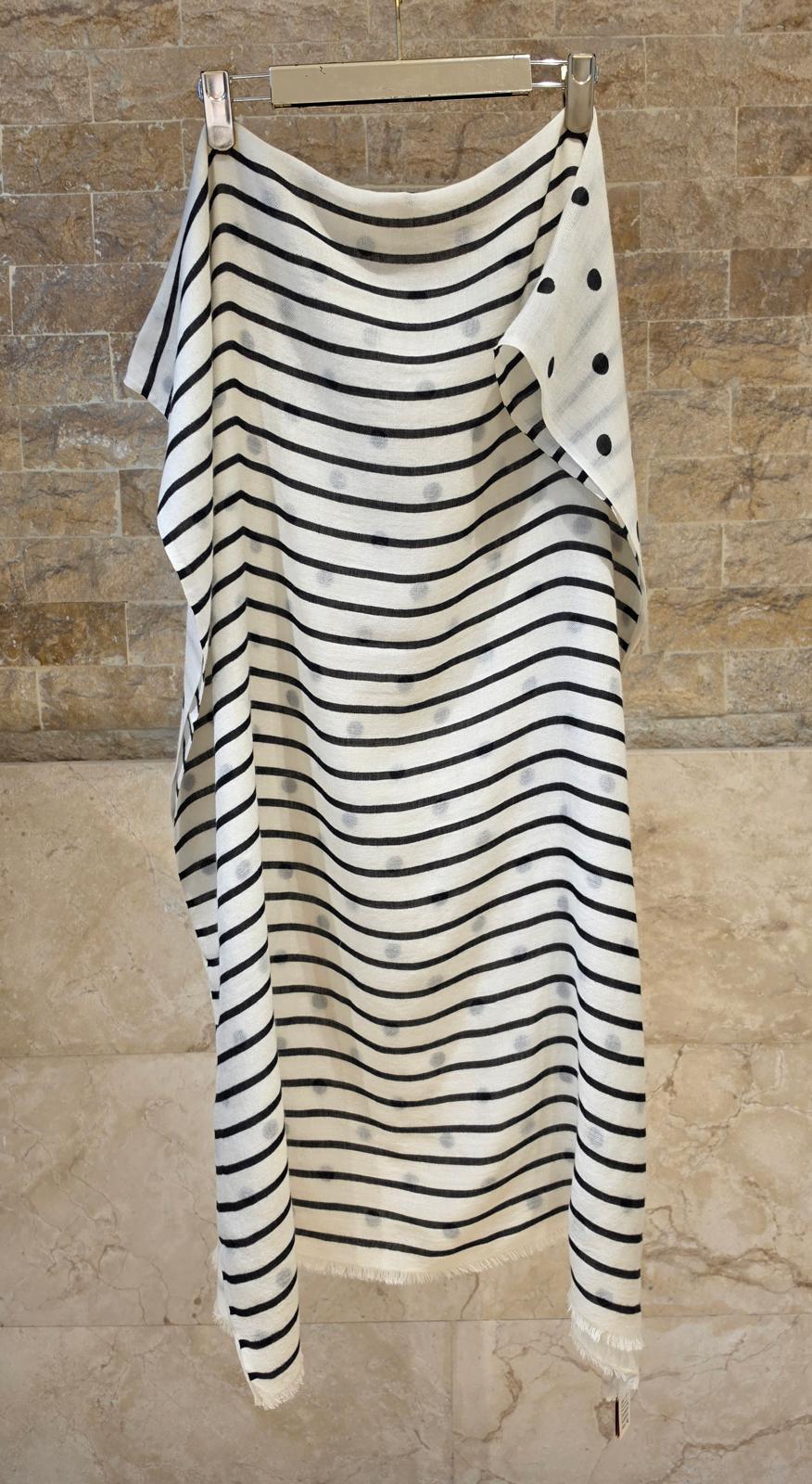 C211039 Stripes and Dots Pattern Scarf