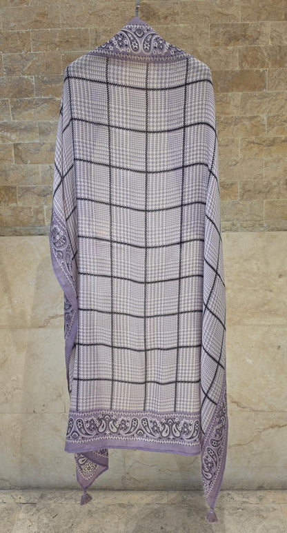 C20358 Square Hound Check Paisley Scarf