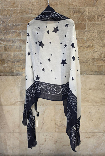 C23456 Star Bandana Paisley Scarf