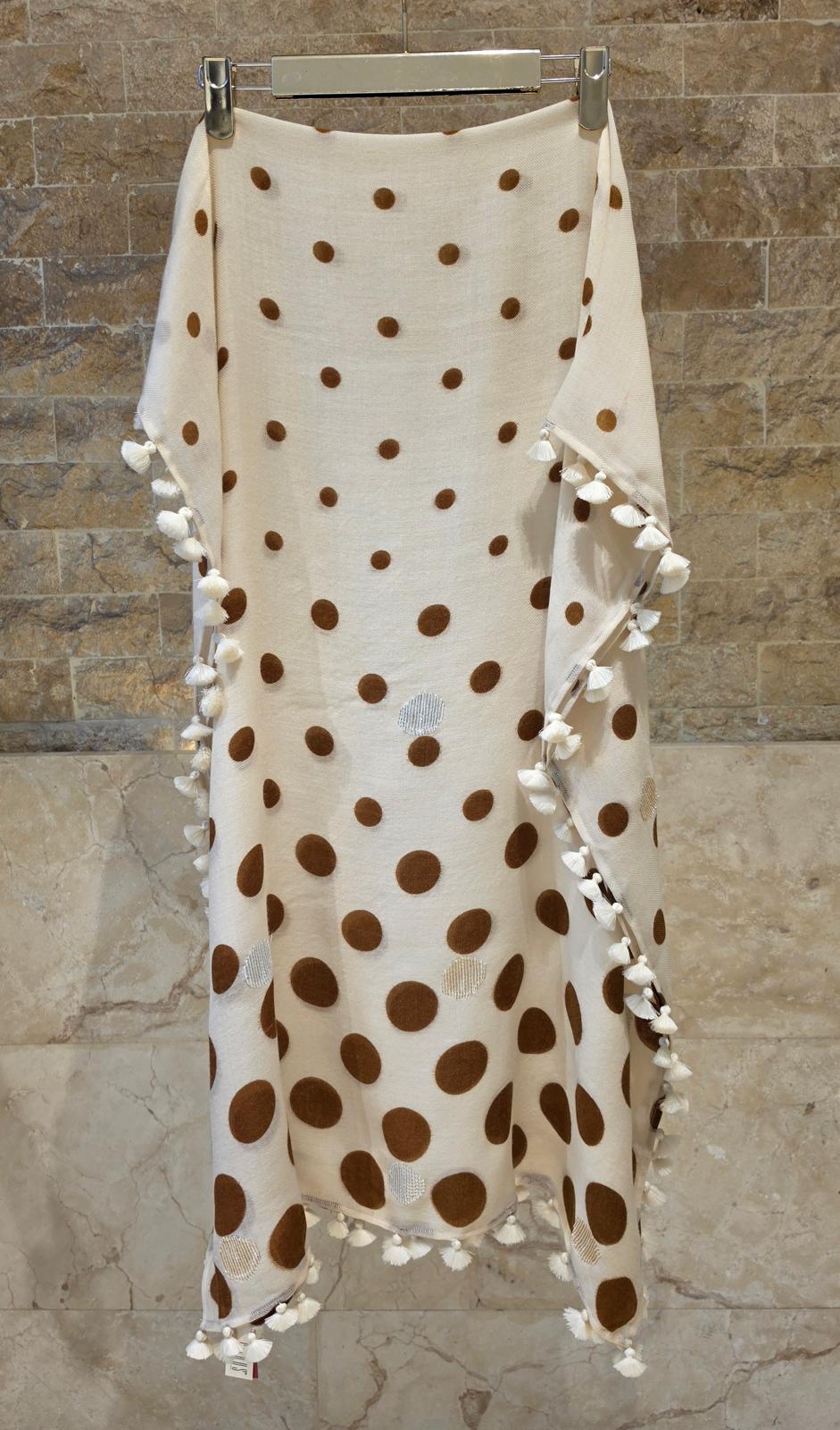 C20206 Polka Dot Tassel Scarf
