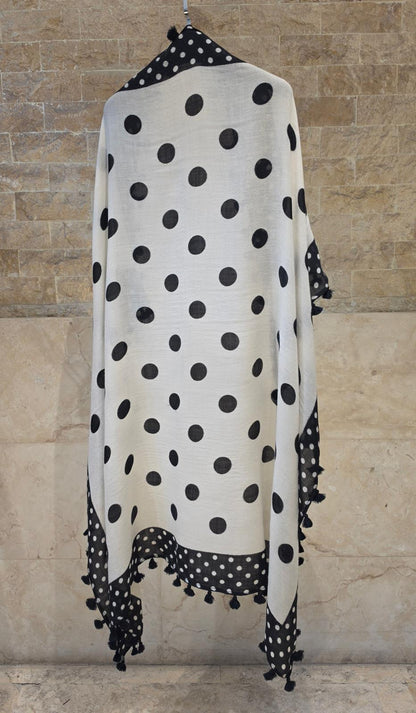 C21979 Big Dot Border Scarf