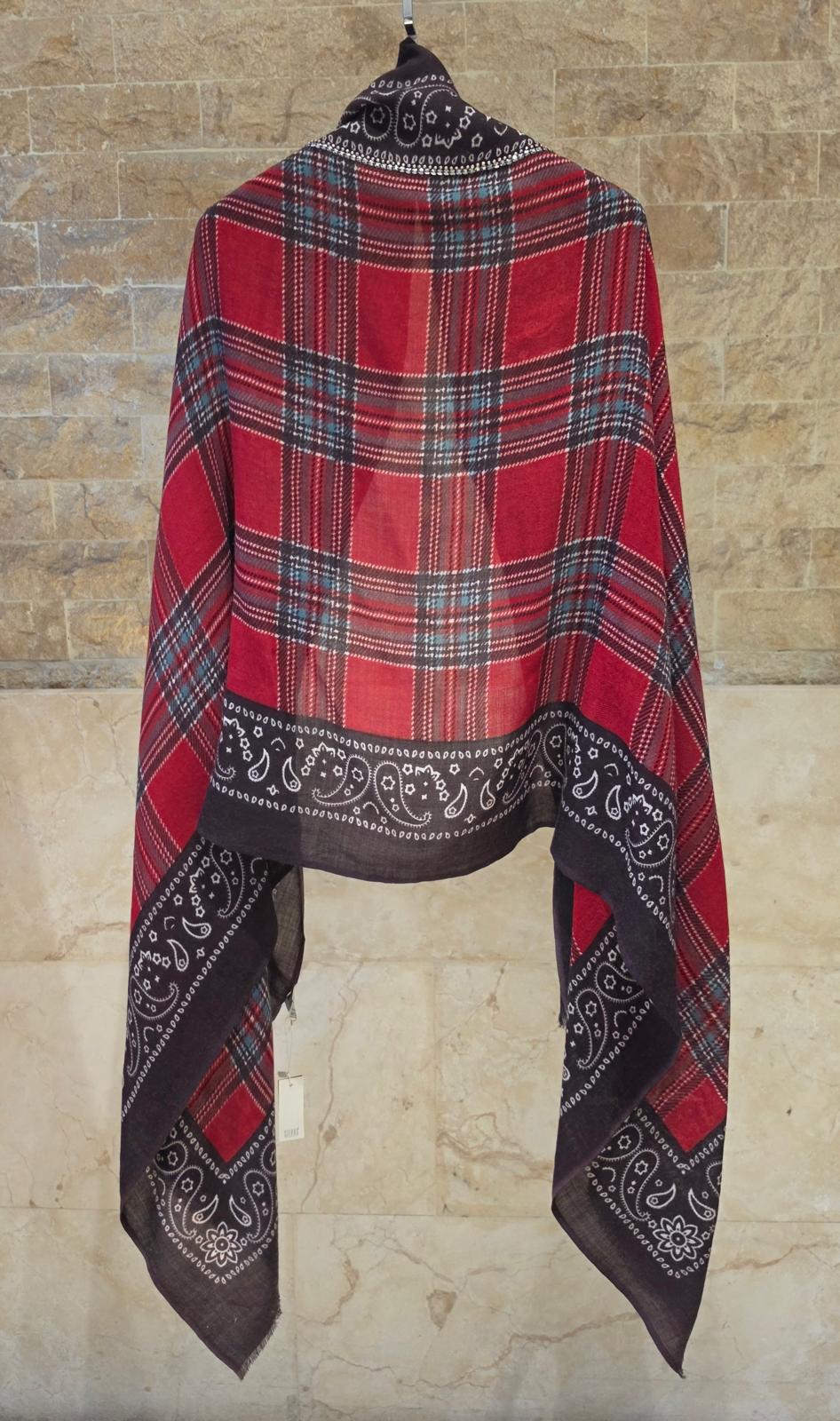 C24476 Bandana Plaid Scarf