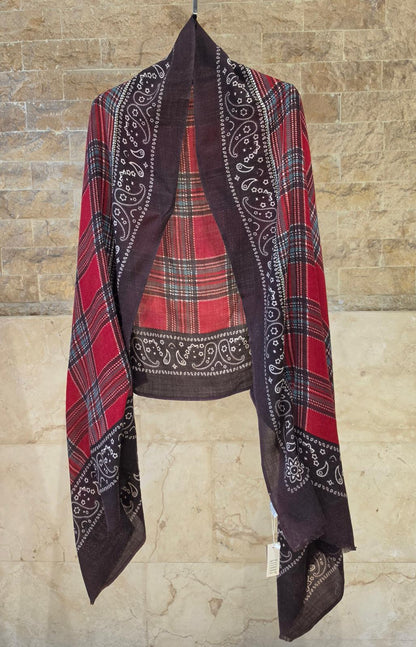 C24476 Bandana Plaid Scarf