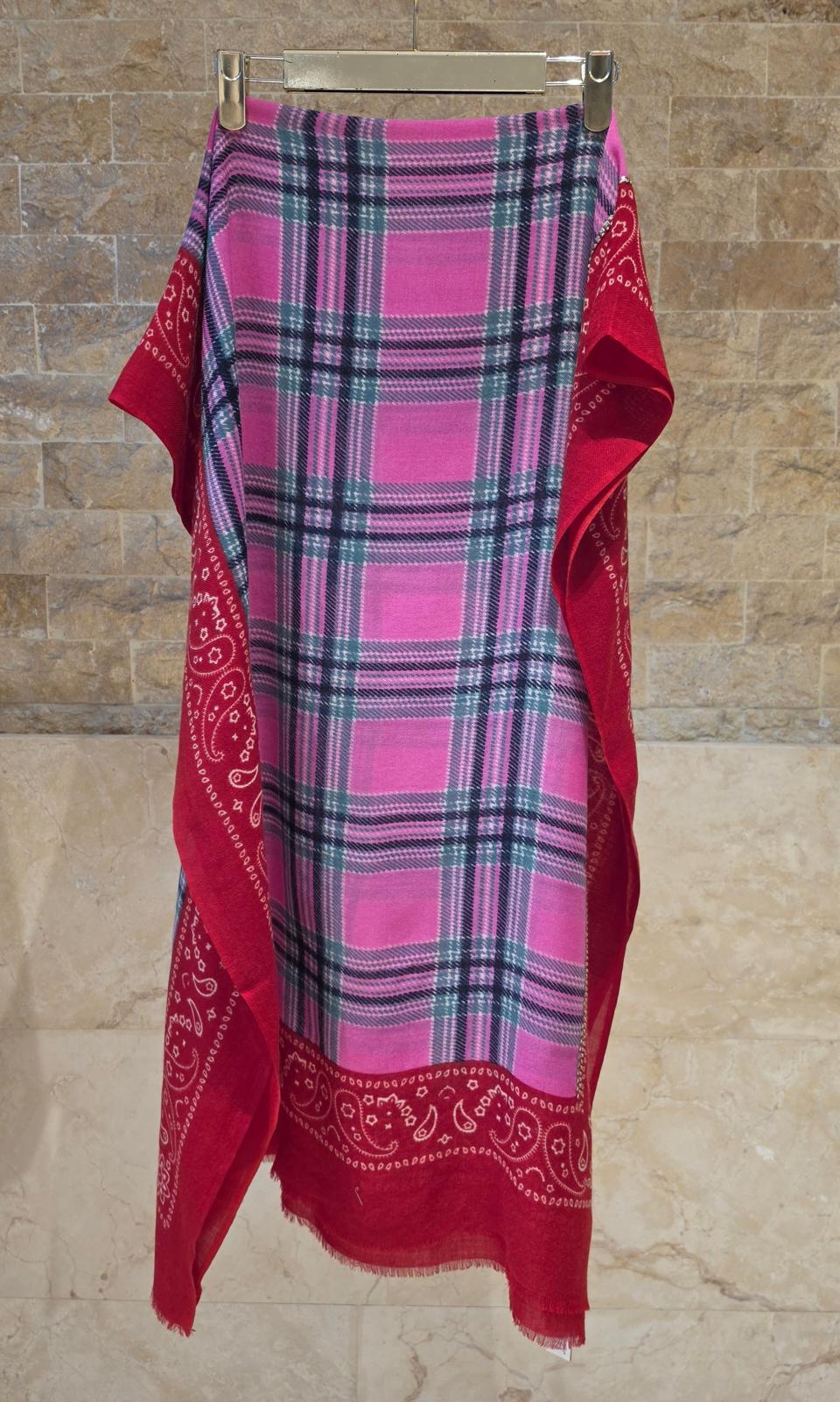 C24476 Bandana Plaid Scarf