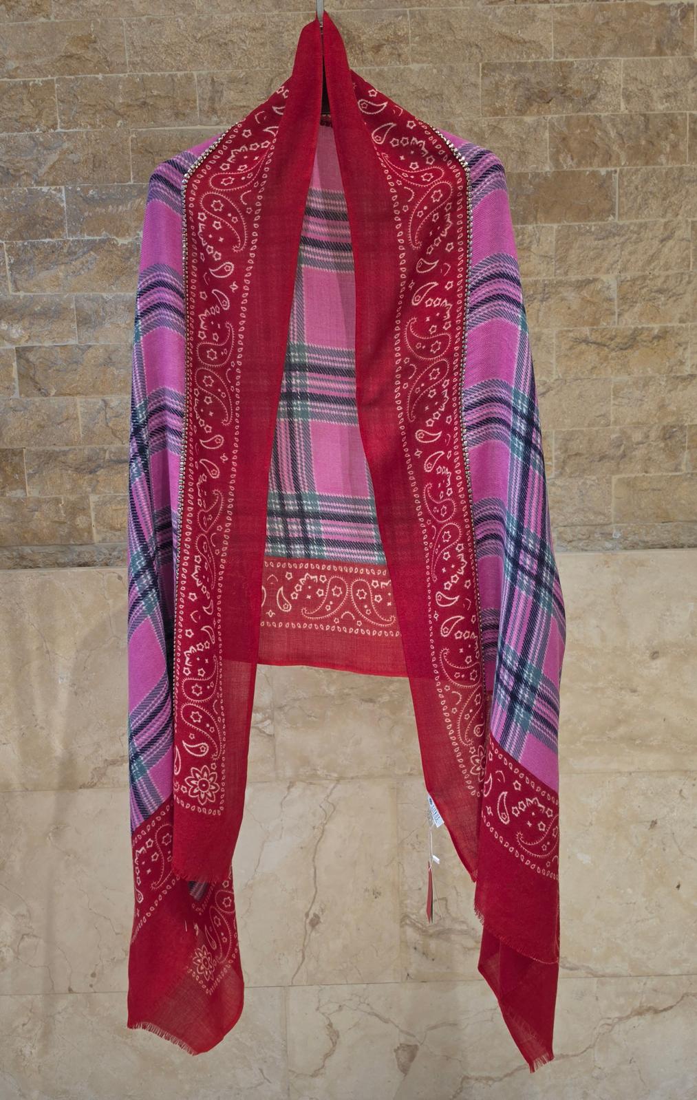 C24476 Bandana Plaid Scarf