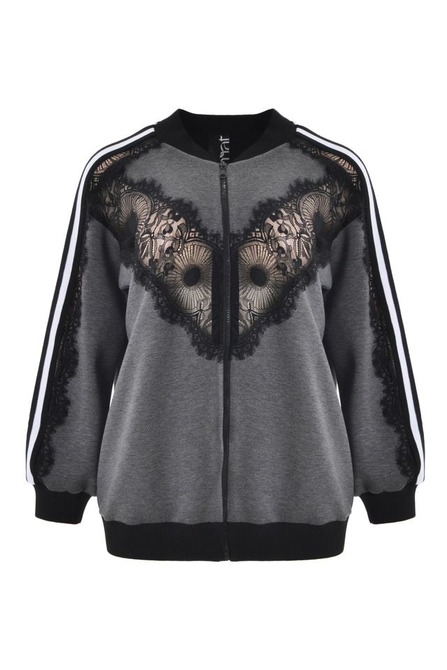 Lace Detail Zip-Up Tracksuit Set 8601.4019/2061