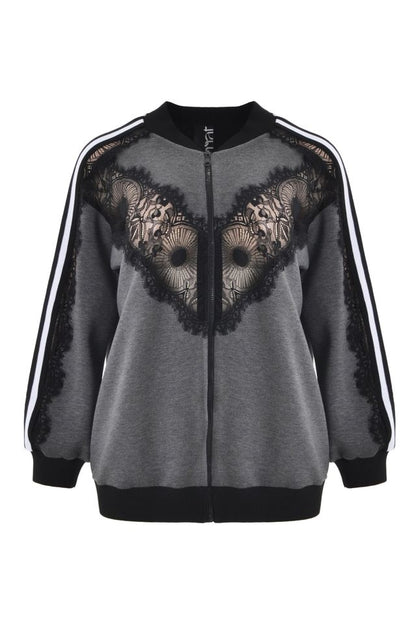 Lace Detail Zip-Up Tracksuit Set 8601.4019/2061