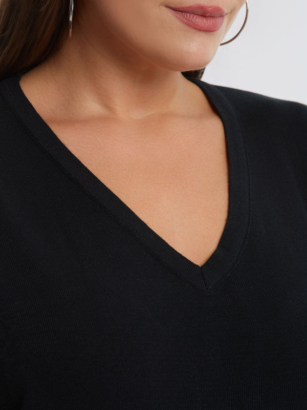 0000.5536 Basic Long Knit Tunic Top بلوزة طويلة محبوكة أساسية