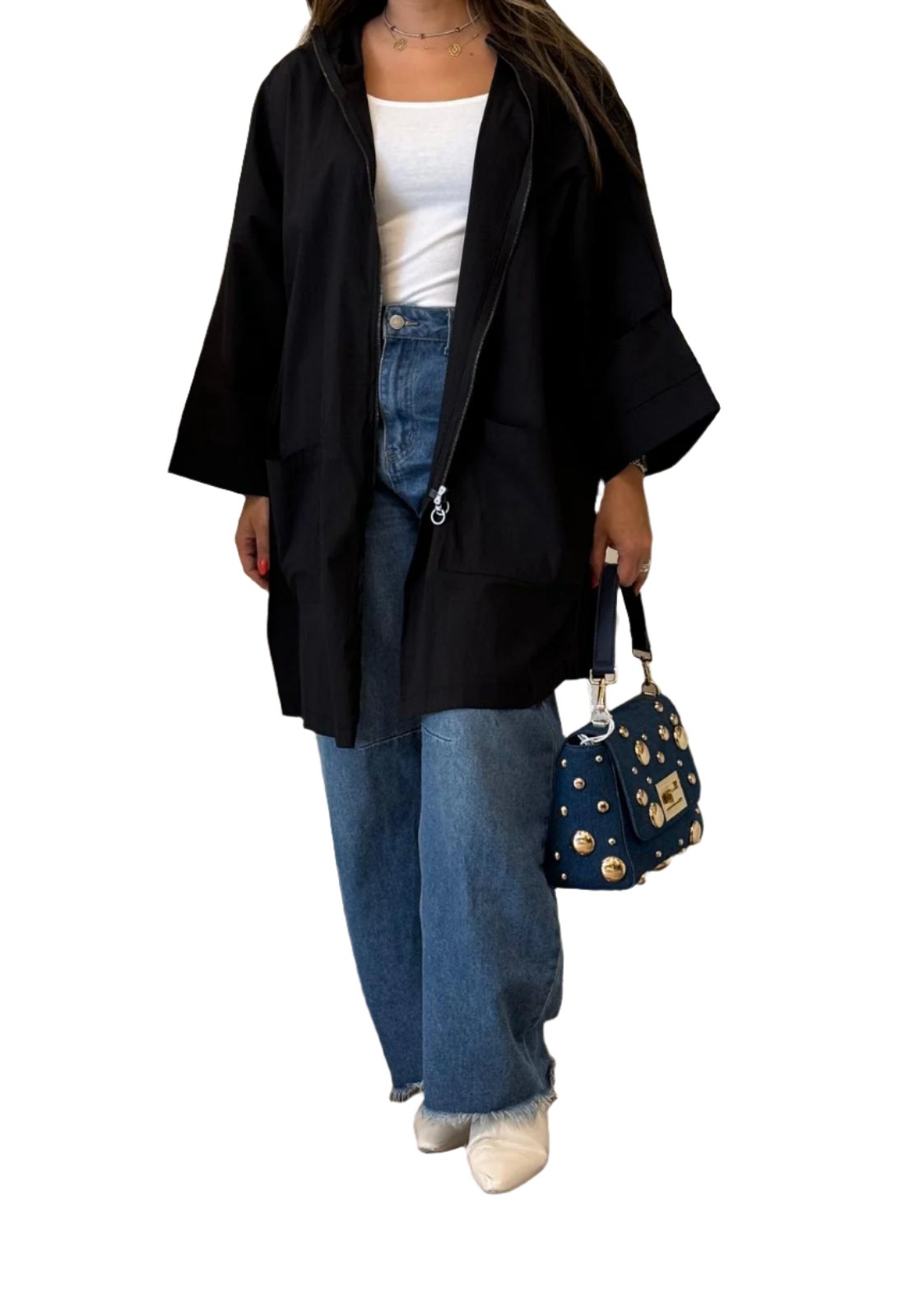 24Y235211 Zippered Oversized Hoodie Jacket
