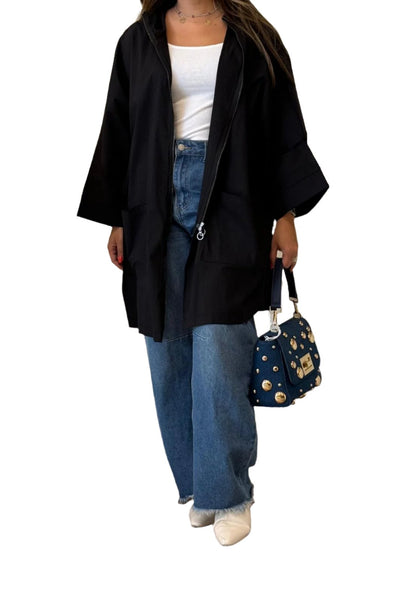 24Y235211 Zippered Oversized Hoodie Jacket