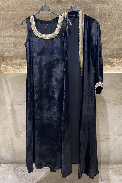 Velvet Pearl Set Dress and Cardigan - Brown Loft
