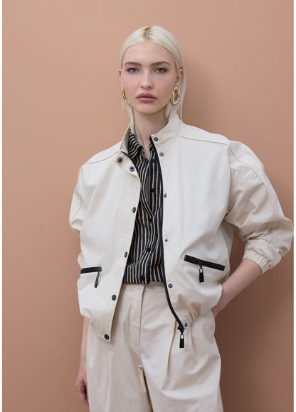 MS2602021 Casual Style Bomber Jacket - Brown Loft