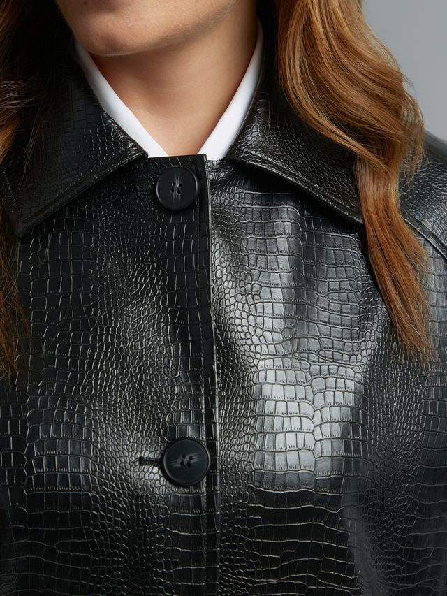 Textured Faux Leather Midi Coat 8603.4028.N