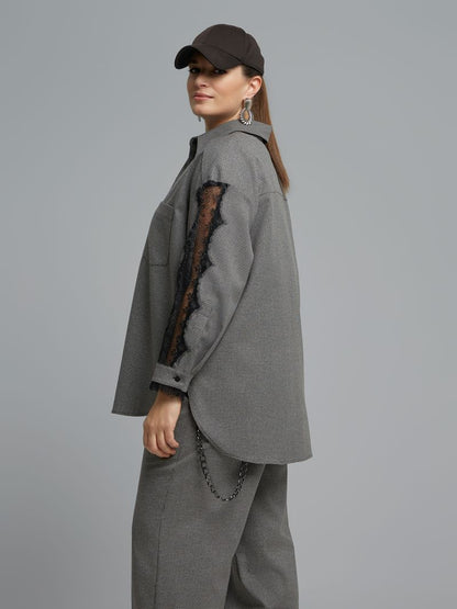 Lace Detail Shirt &amp; Jogger Set 8601.3042/2066