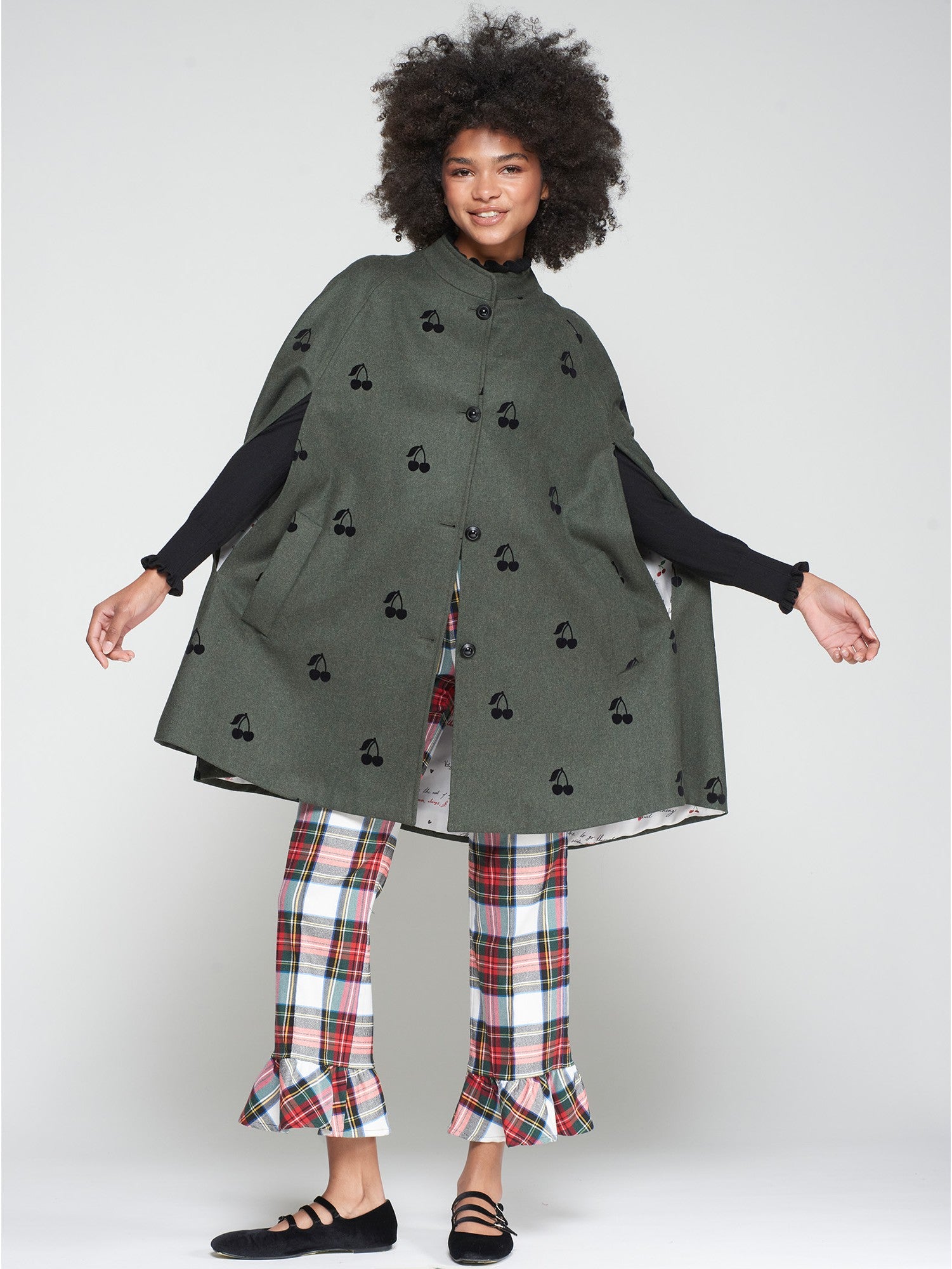 32941 Wool Blend Cape Coat - Brown Loft