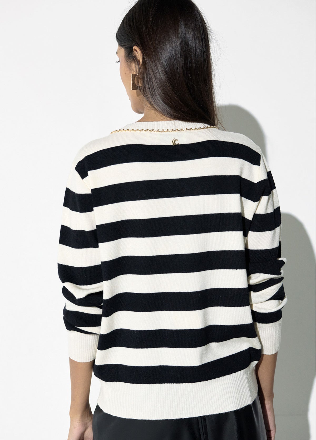 LF2611019.2N0 Striped Chain Cardigan