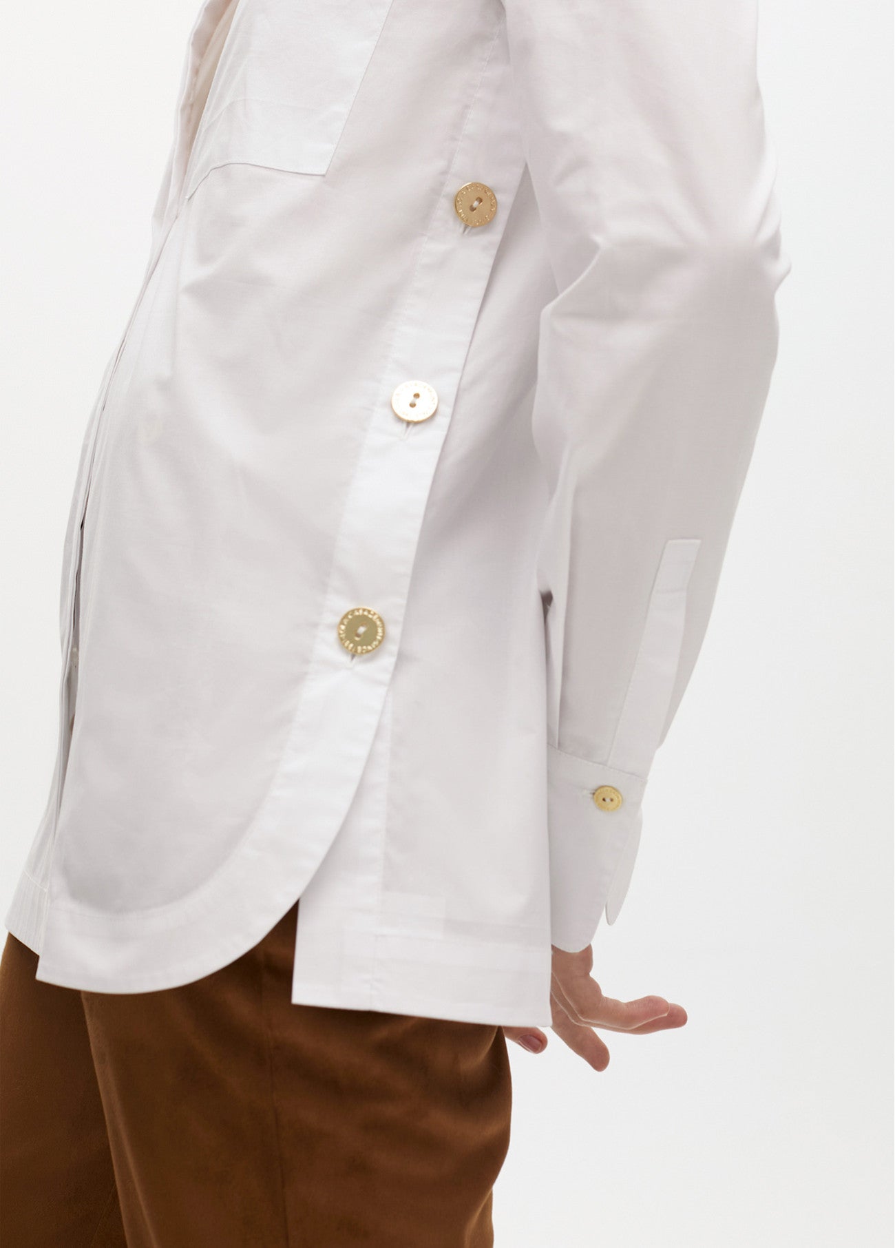 2515025 Buttoned Classic Collared Oversized Poplin Shirt - Brown Loft