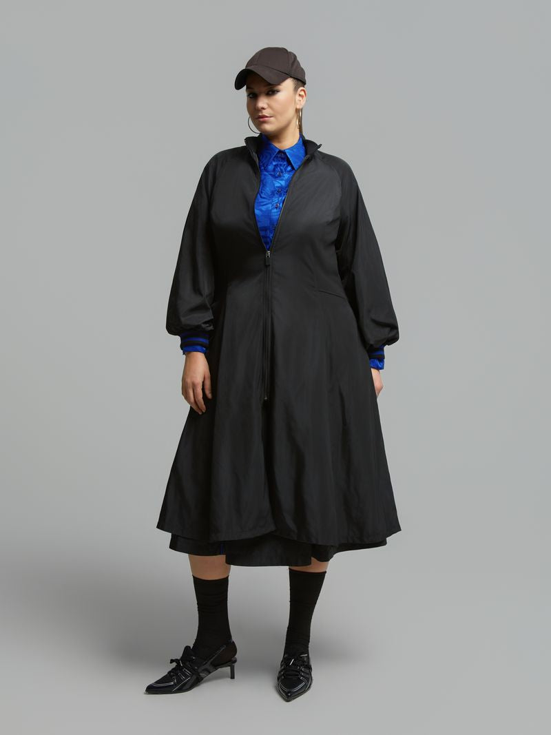 Zip-Front Flared Midi Coat 8601.7023