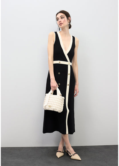 LS2616160 Sleeveless Dress فستان بدون أكمام - Brown Loft