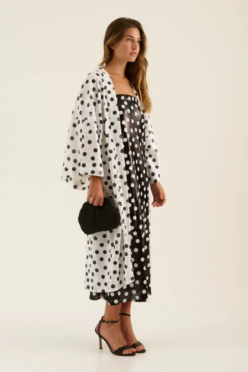 Lunar Polka Dots Sequins Cardigan كارديجان منقط ومزين بالترتر