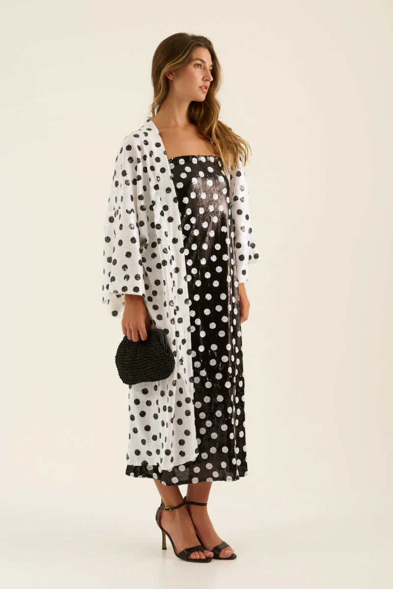 Lunar Polka Dots Sequins Cardigan كارديجان منقط ومزين بالترتر