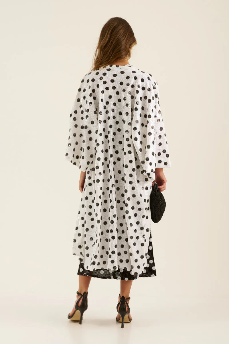 Lunar Polka Dots Sequins Cardigan كارديجان منقط ومزين بالترتر