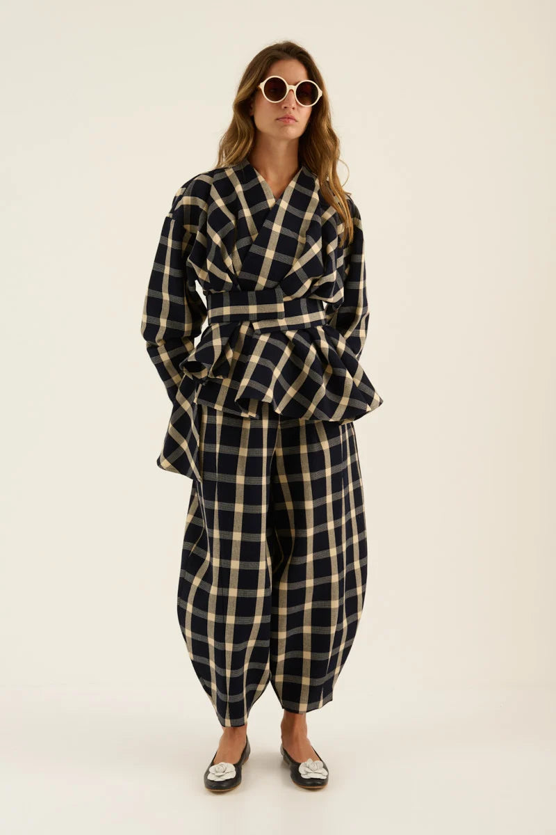 Jimin Jacket Asymmetrical Checkered Jacket