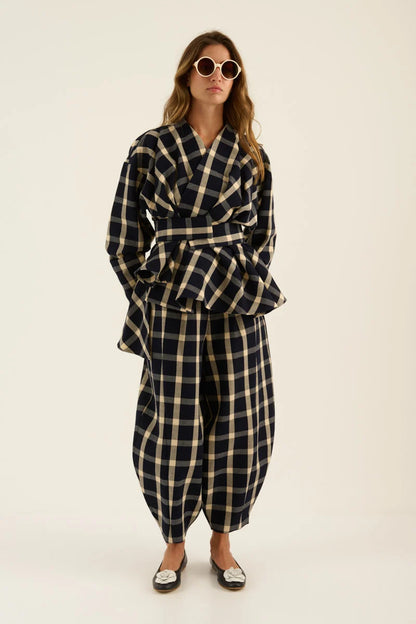 Jimin Jacket Asymmetrical Checkered Jacket