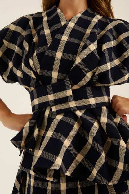 Jimin Jacket Asymmetrical Checkered Jacket