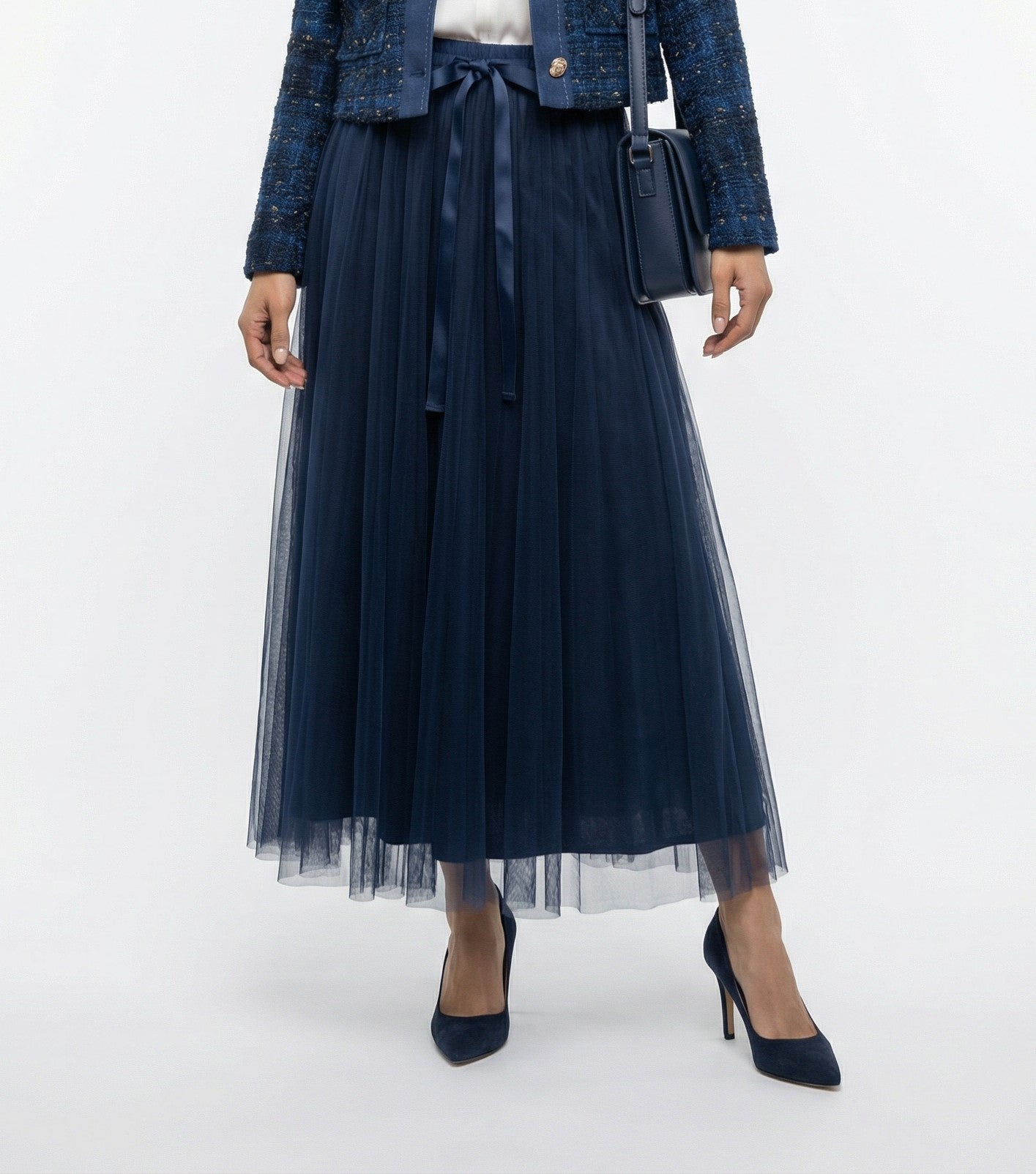 08077 Long Tulle Skirt - Brown Loft