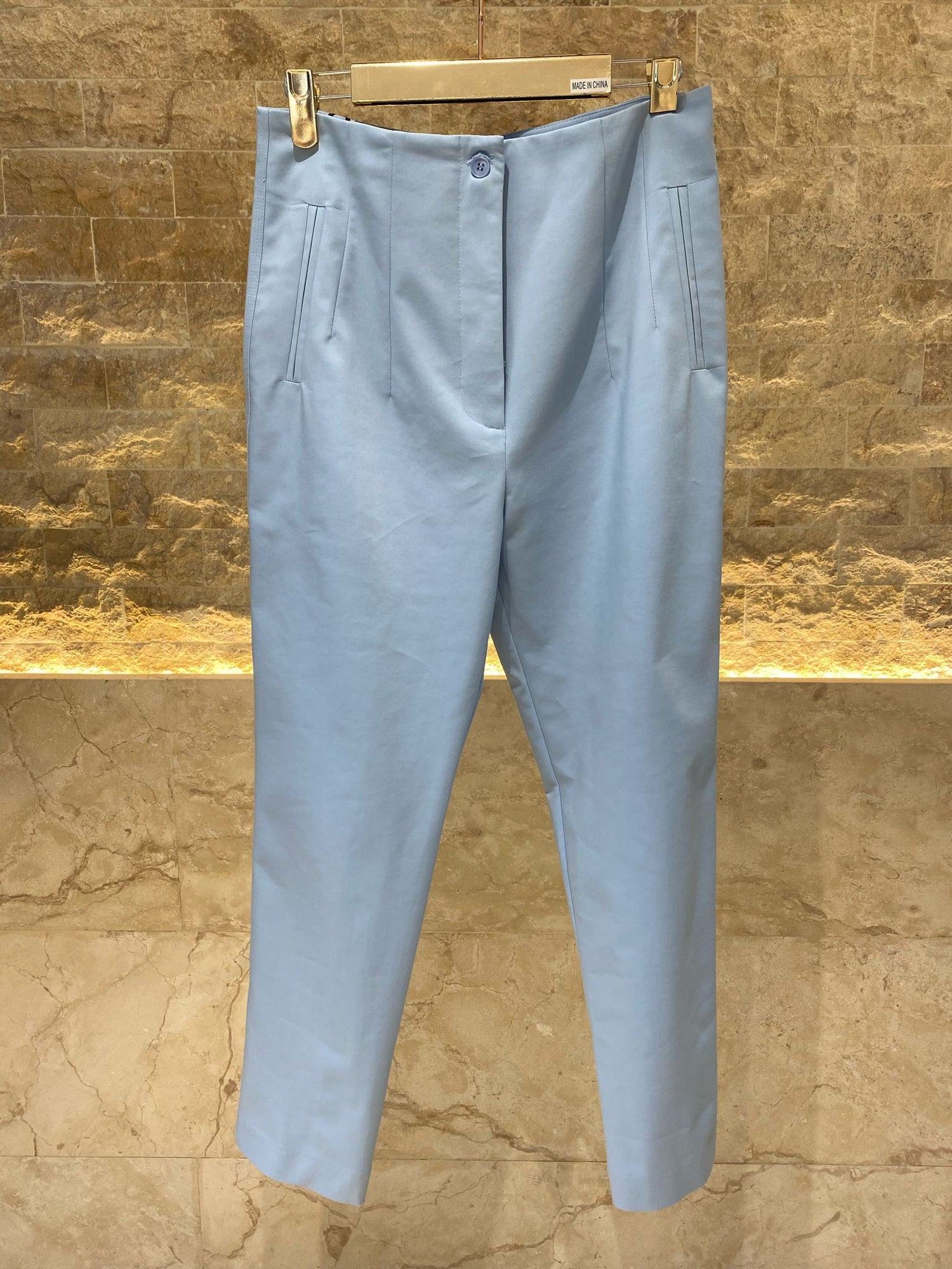 43-5084 Straight Leg High Waist Pants - Brown Loft