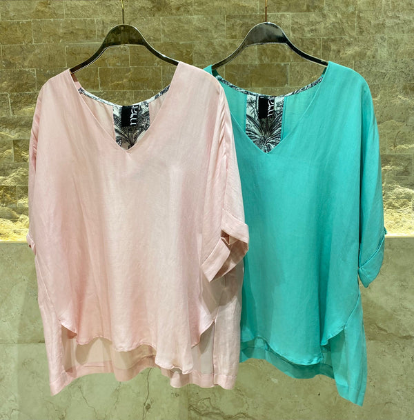 8101.1005 Oversized Linen Top أعلى الكتان المتضخم