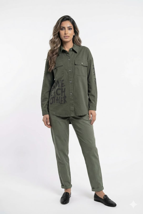 CVA223606-2 Collared Shirt Jacket سترة قميص بياقة