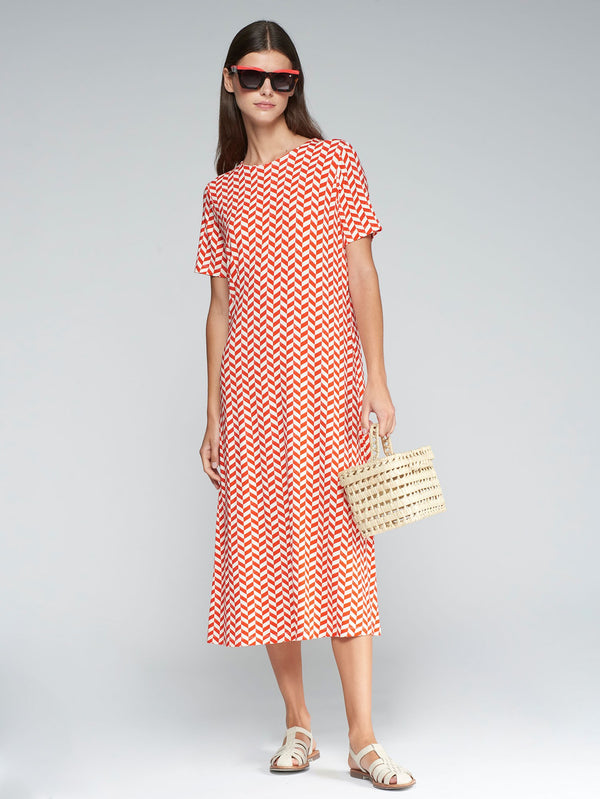 Geometric Print Long Dress - 32284