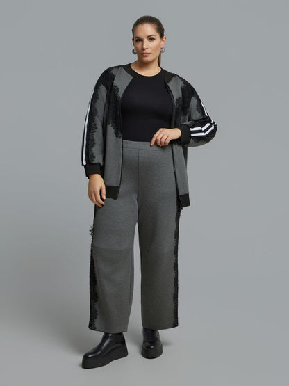 Lace Detail Zip-Up Tracksuit Set 8601.4019/2061