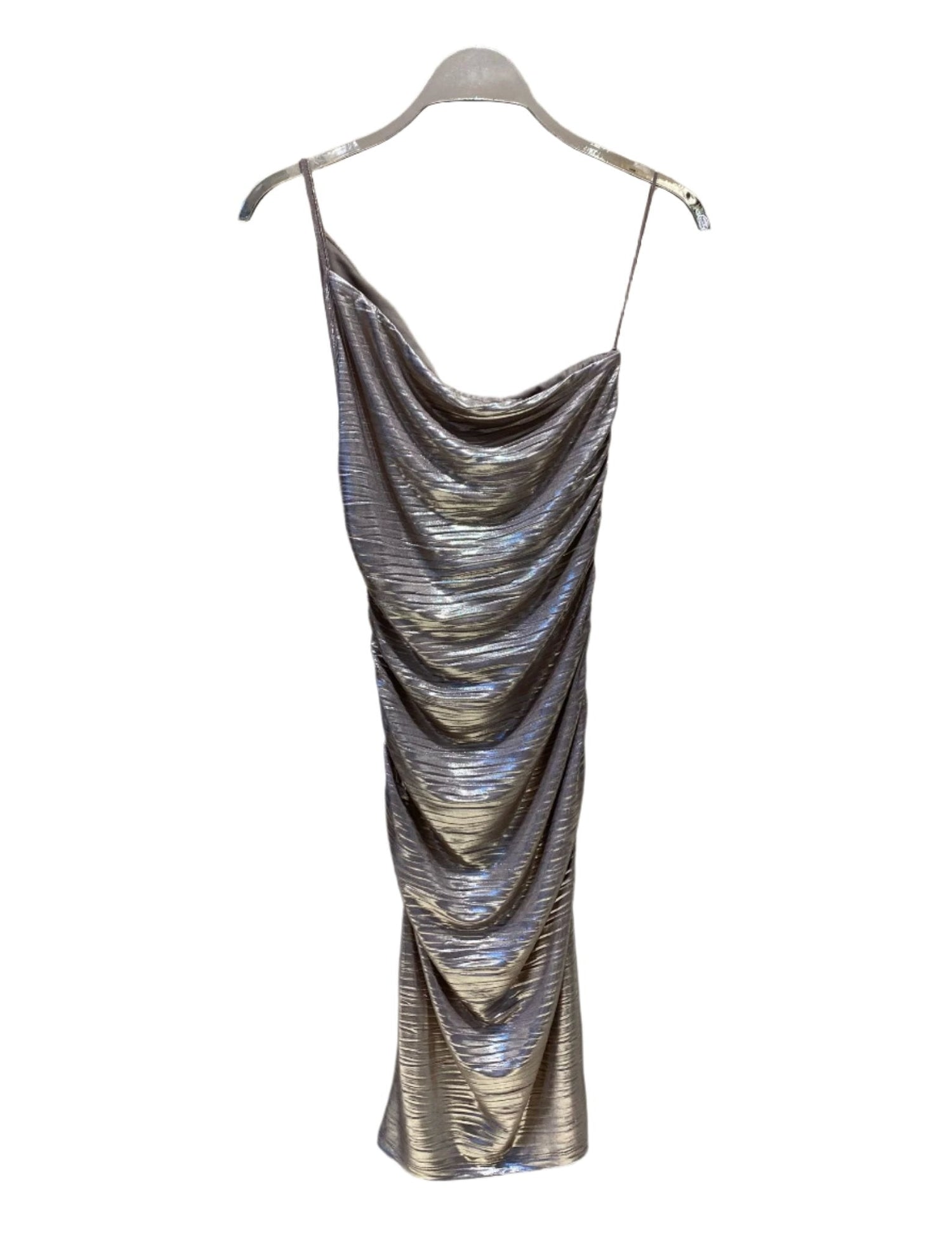 One Shoulder Metallic Dress