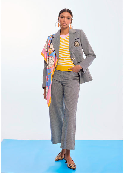 LS2602036/4016 Pinstripe Jacket and Pants سترة وبنطال مخطط - Brown Loft