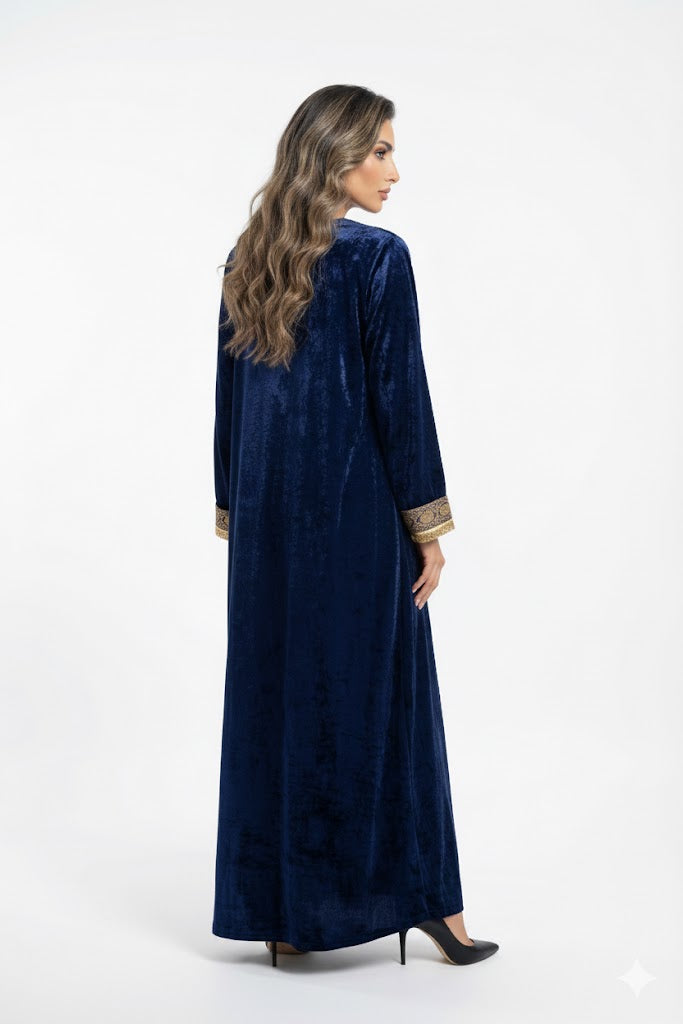 Velvet Fringe Kaftan - Brown Loft