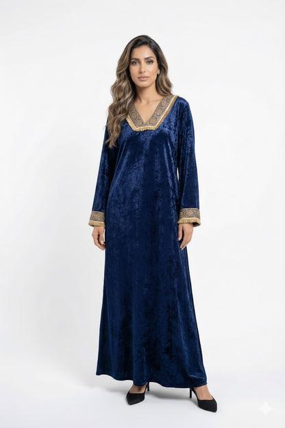Velvet Fringe Kaftan - Brown Loft