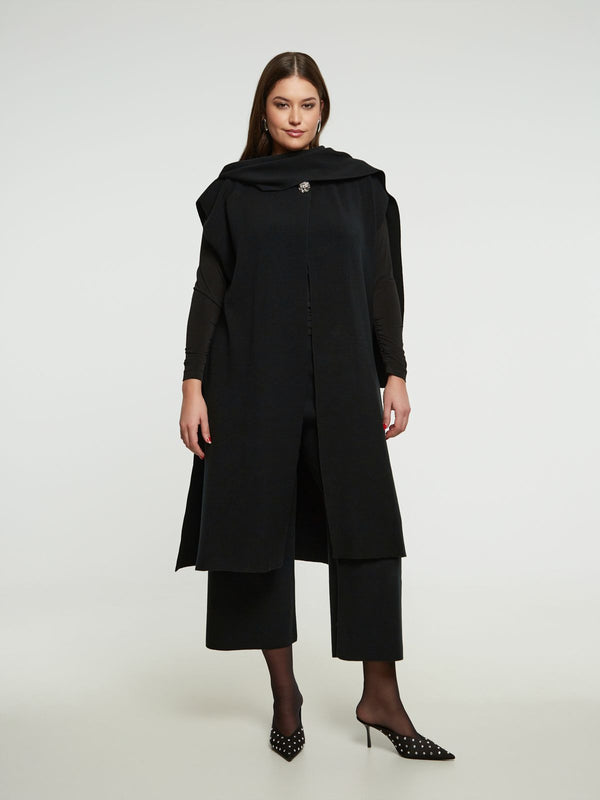 8401.5025 Draped Long Line Knit Cardigan كارديجان محبوك طويل منسدل