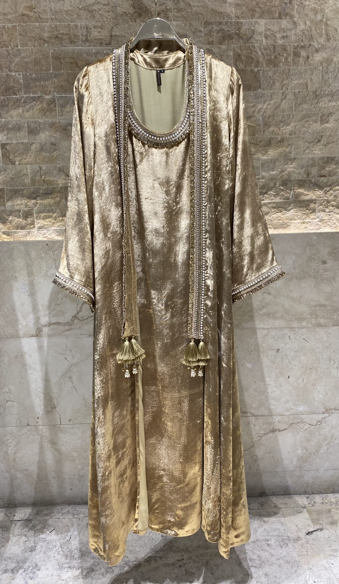 Velvet Pearl Set Dress and Cardigan - Brown Loft