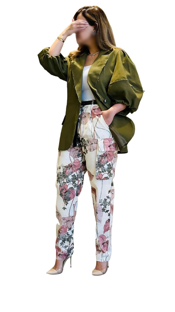 Floral Cargo Pants السراويل البضائع الأزهار