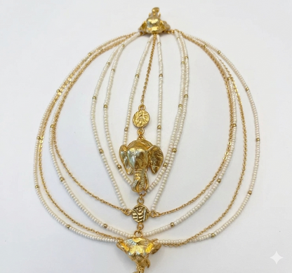 MOD 74 Pearl and Chain Hair Accessories إكسسوارات شعر من اللؤلؤ والسلسلة - Brown Loft