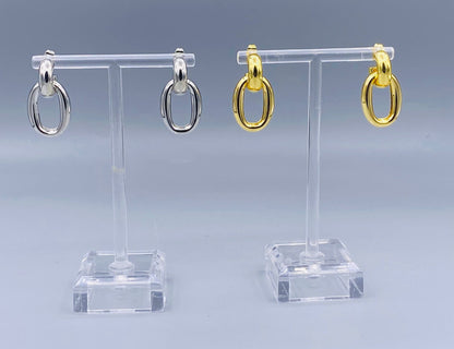 Hoop and Oval Link Earrings - NF1064E-3