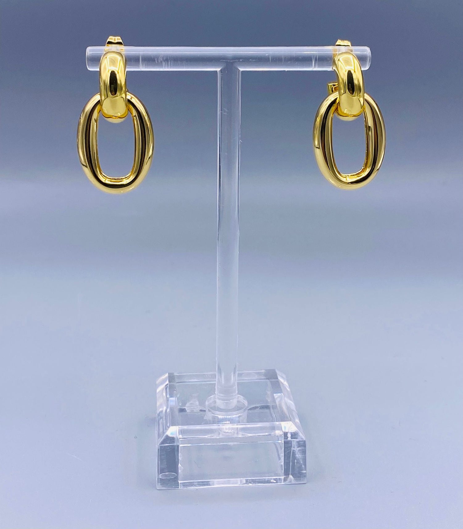 Hoop and Oval Link Earrings - NF1064E-3