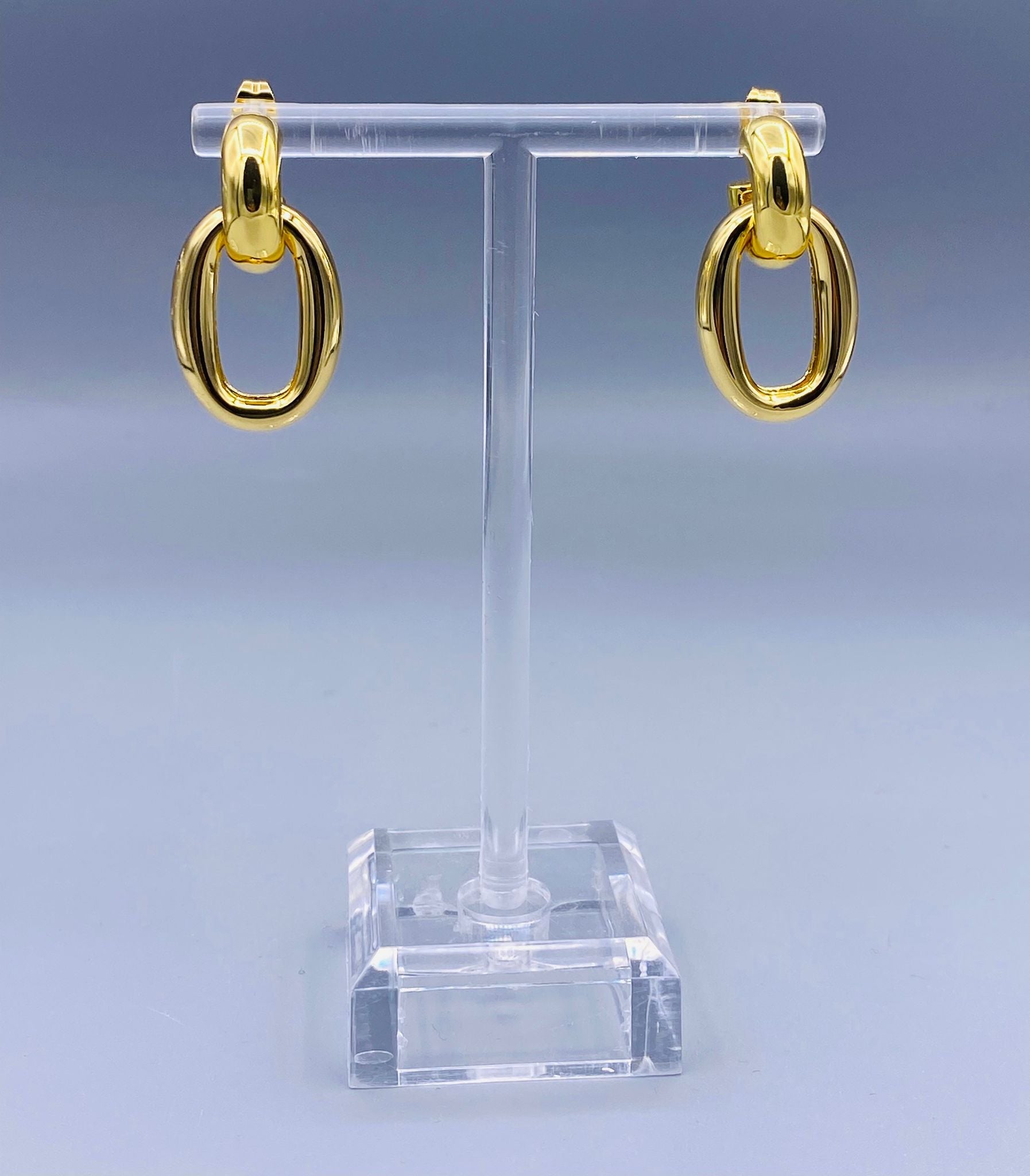 Hoop and Oval Link Earrings - NF1064E-3