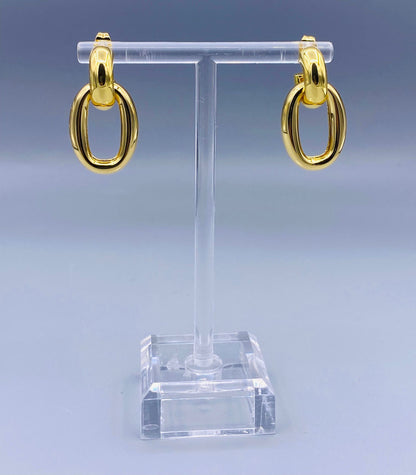 Hoop and Oval Link Earrings - NF1064E-3