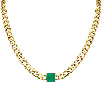 Curb Link Emerald Choker - Brown Loft