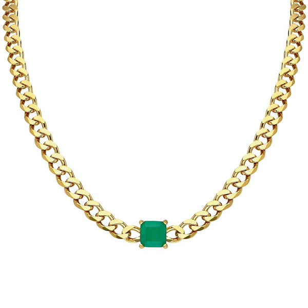 Curb Link Emerald Choker كبح لينك الزمرد المختنق